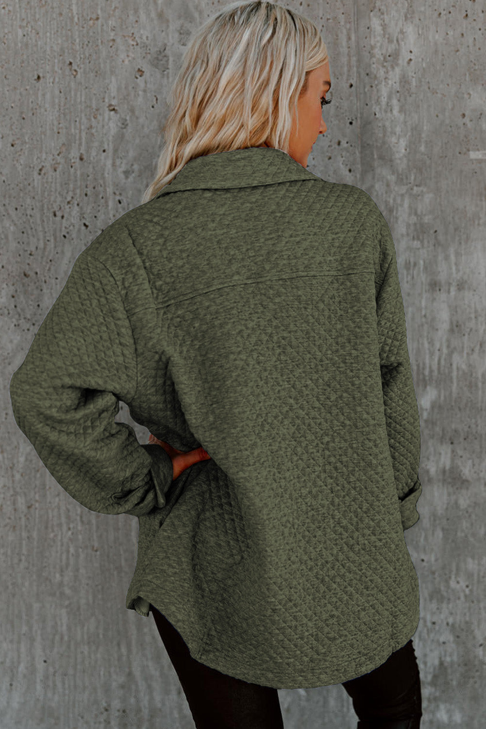 Textured Oversized Button - Down Shacket