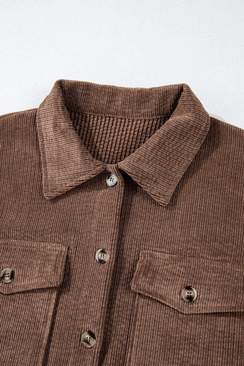 Casual Waffle - Knit Button Up Shacket