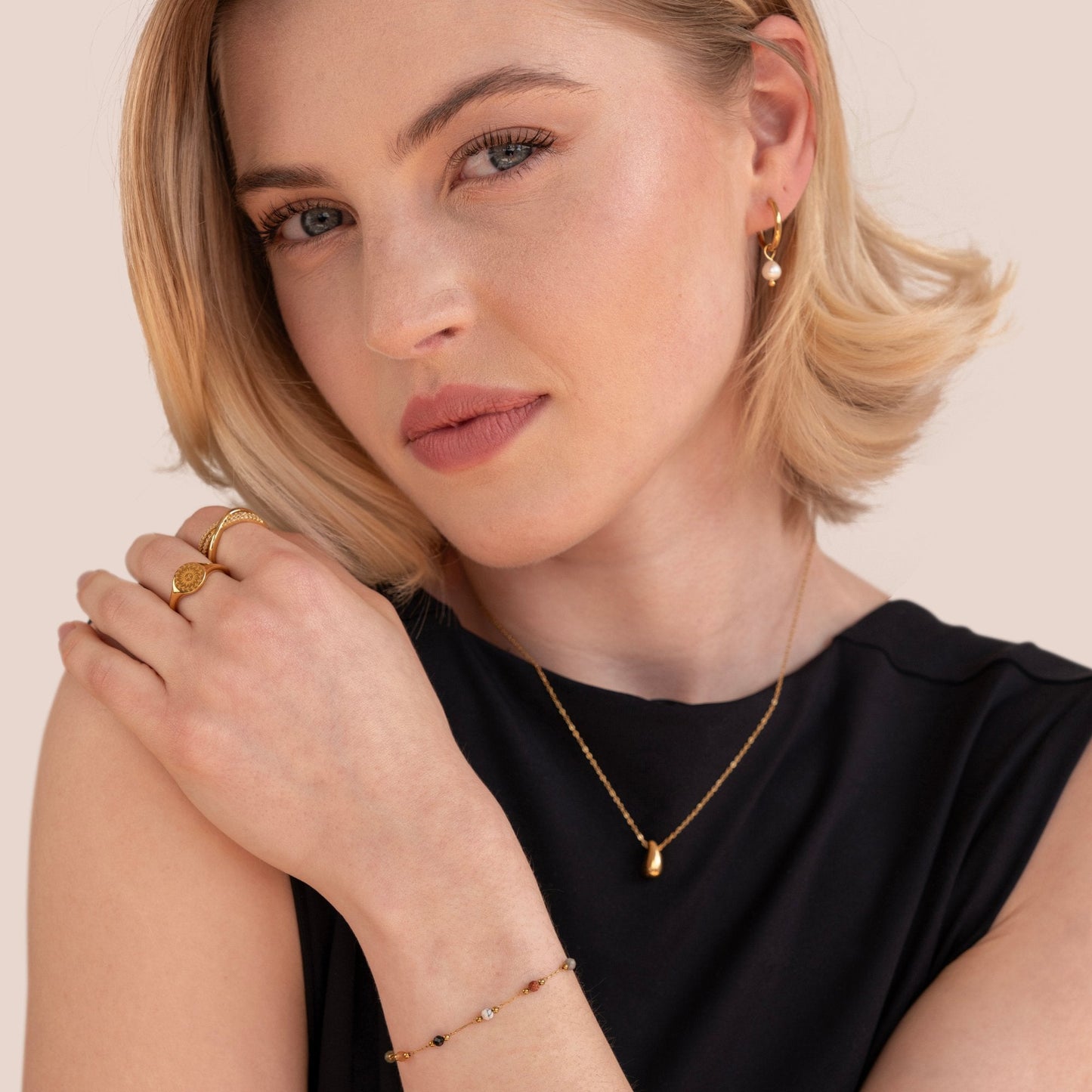Close-up of the Chloe Women's Statement Bracelet showcasing its bold and striking design with intricate details. A perfect accessory for making a statement and elevating any outfit.