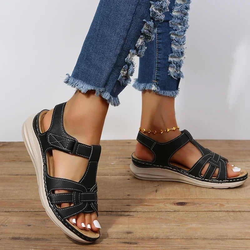 Image showcasing Isabella Women's Supportive Sandals with adjustable straps and a comfortable sole, ideal for stylish everyday wear.