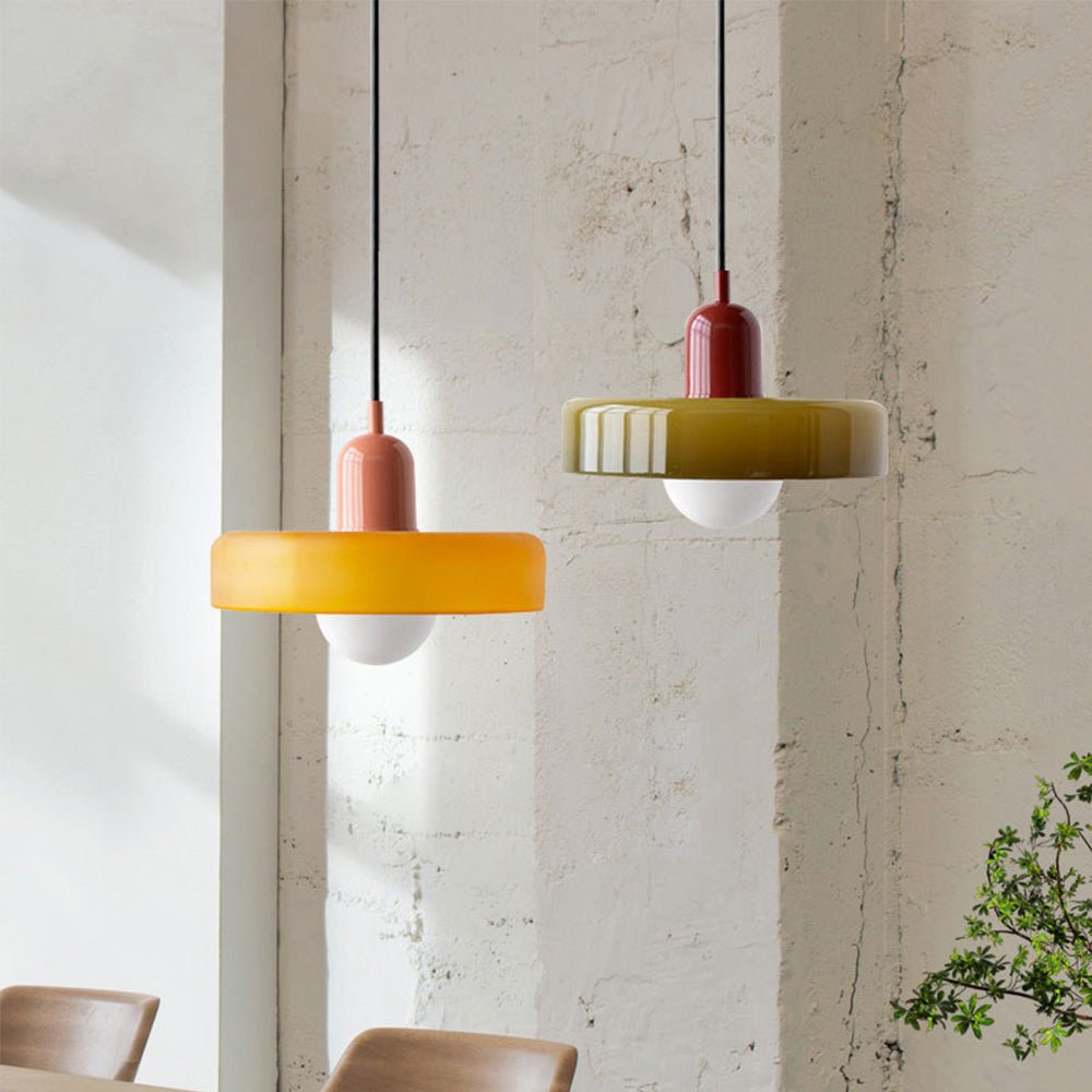 Bauhaus Colored Glass Pendant Lamp - Modern Designer Lighting for Stylish Homes