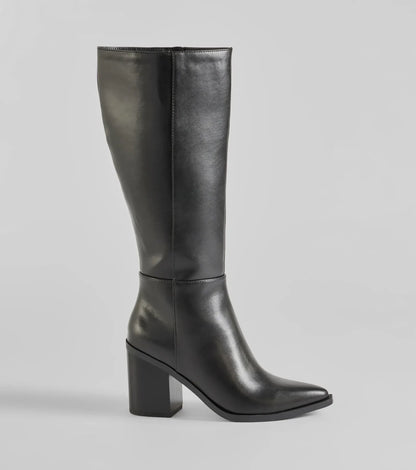 Zavanova Under-The-Knee Faux Leather Boots