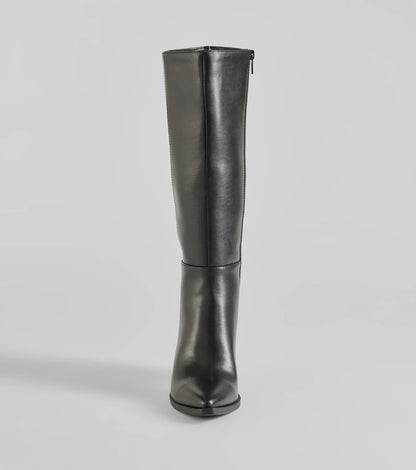 Zavanova Under-The-Knee Faux Leather Boots