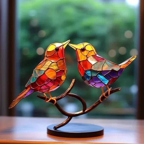 Luxe AvianElegance – Colored Glass Birds for Refined Interior Design