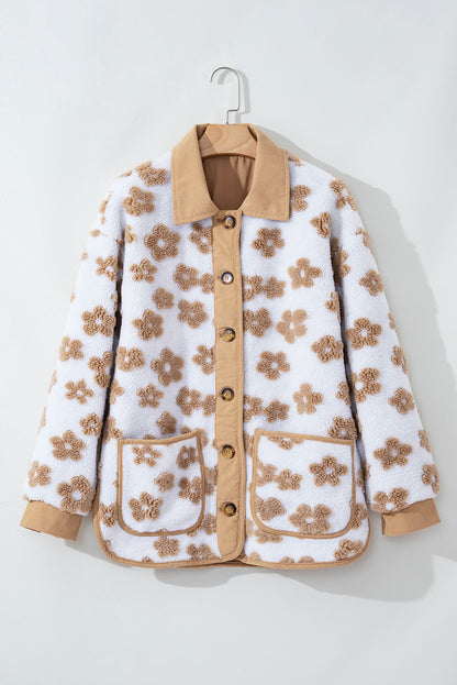 Fleece - Lined Button Up Teddy Jacket