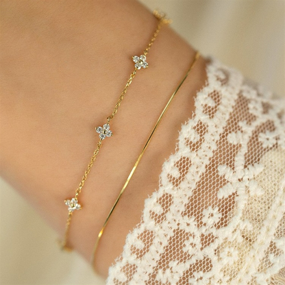 Close-up of the Daisy Women's Floral Bracelet showcasing its elegant design with delicate floral details, perfect for adding charm and sophistication to any outfit.