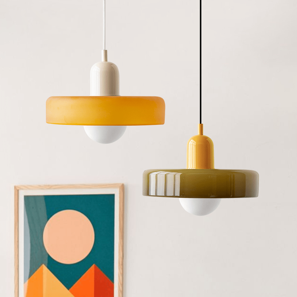 Bauhaus Colored Glass Pendant Lamp - Modern Designer Lighting for Stylish Homes