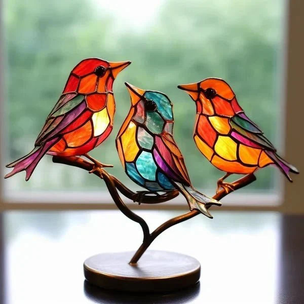 Luxe AvianElegance – Colored Glass Birds for Refined Interior Design