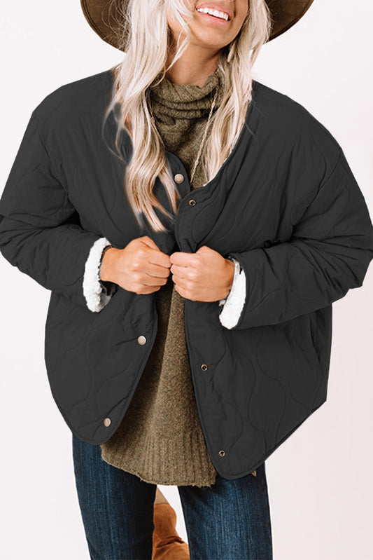 Cozy Quilted Oversized Jacket with Fleece Lining