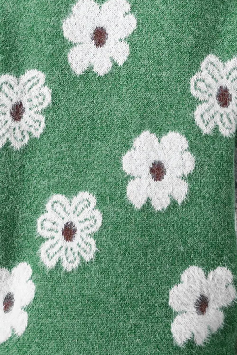 Flower Half Zip Sweater