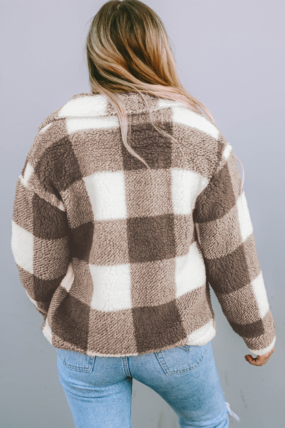 Emma - Plaid Sherpa Jacket