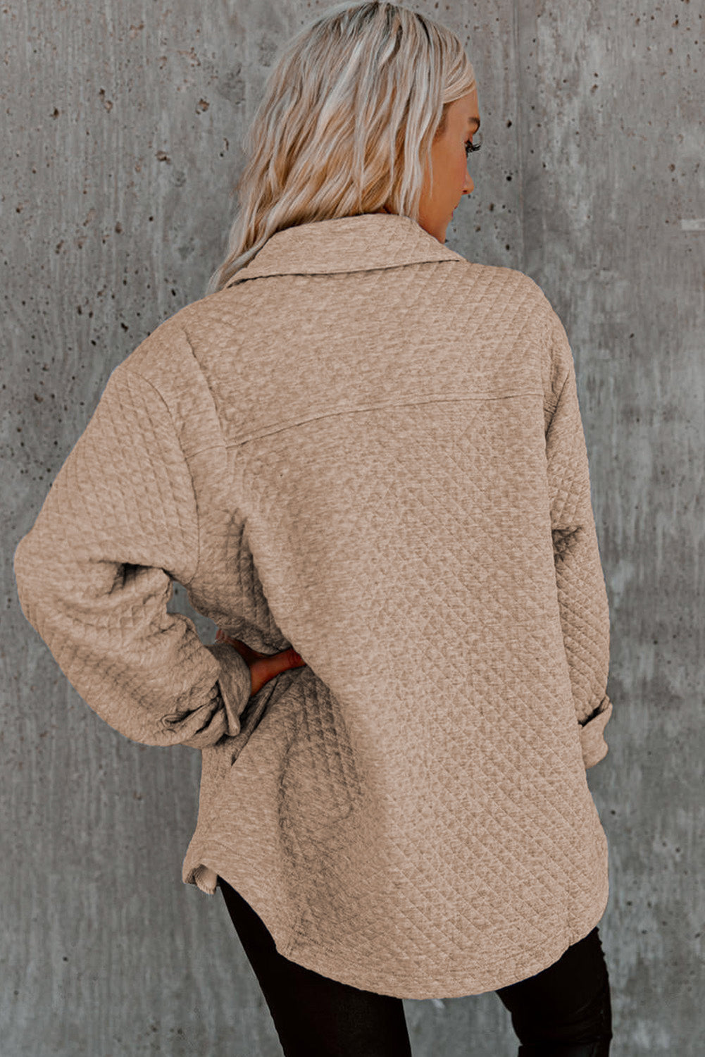 Textured Oversized Button - Down Shacket