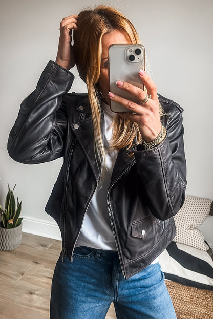 Ava - Classic Moto Leather Jacket