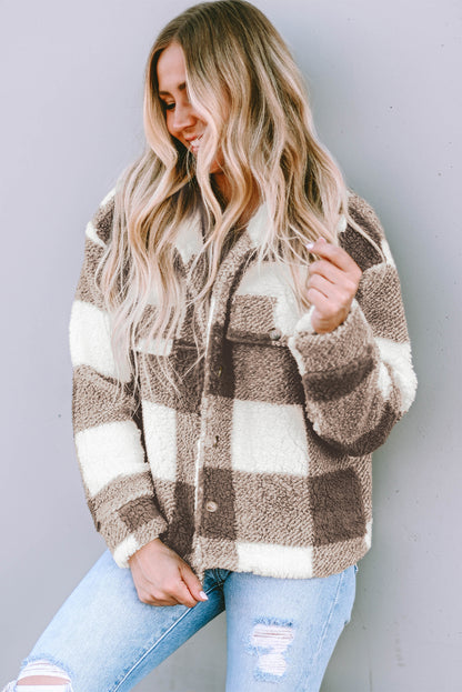 Emma - Plaid Sherpa Jacket