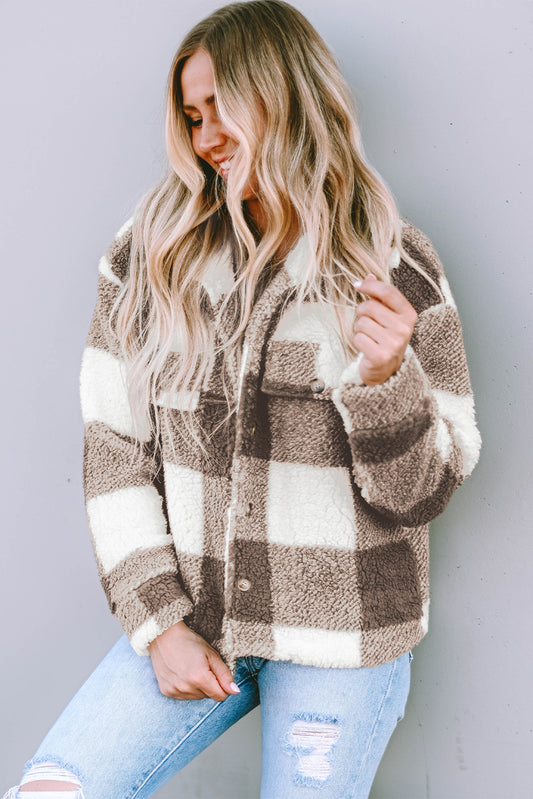 Emma - Plaid Sherpa Jacket