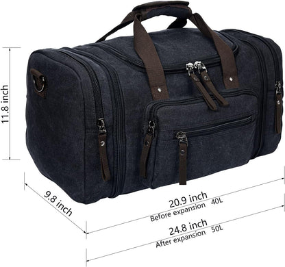 Stylish travel bag with a durable design, multiple pockets for organized storage, sturdy handles, and zippers, ideal for travel and weekend trips.