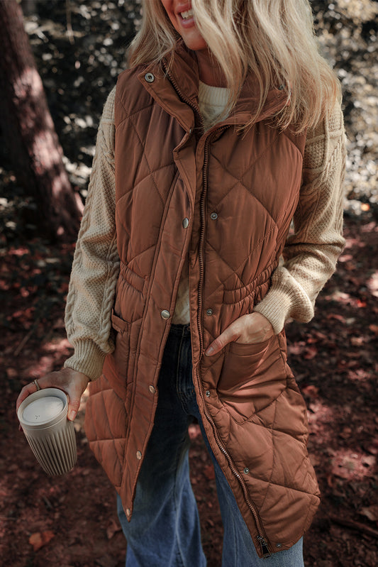 Harper - Long Quilted Puffer Vest