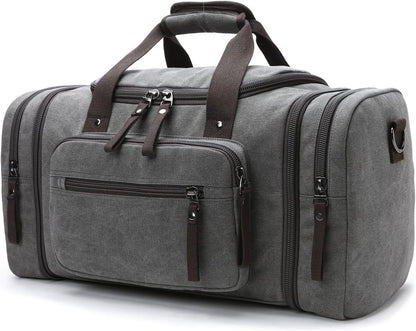 Stylish travel bag with a durable design, multiple pockets for organized storage, sturdy handles, and zippers, ideal for travel and weekend trips.