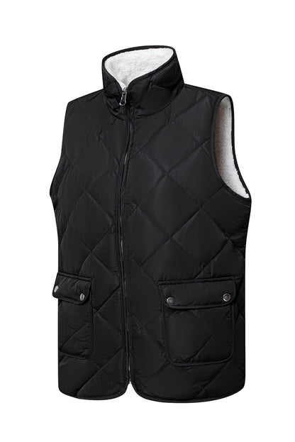 Cozy Sherpa-Lined Sleeveless Vest