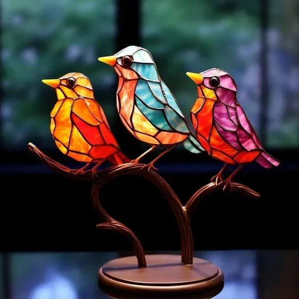 Luxe AvianElegance – Colored Glass Birds for Refined Interior Design