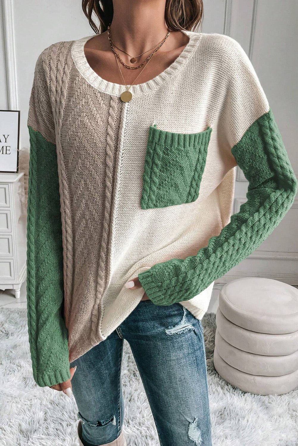 Cozy Round Neck Long Sleeve Sweater