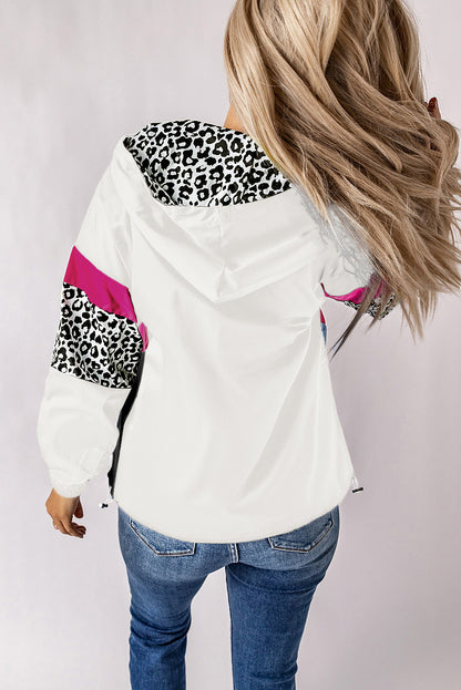 Leopard Print Colorblock Hoodie