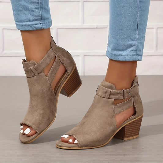 Zavanova - Orthopedic Retro Sandals with Stacked Heel