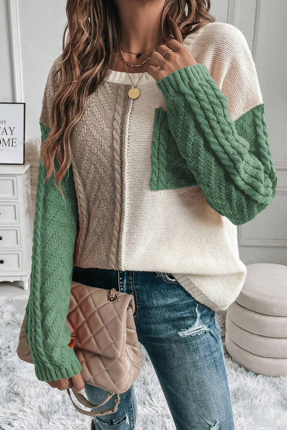 Cozy Round Neck Long Sleeve Sweater