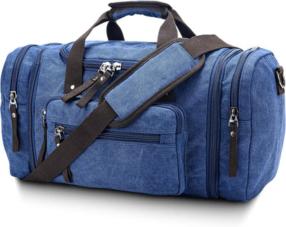 Stylish travel bag with a durable design, multiple pockets for organized storage, sturdy handles, and zippers, ideal for travel and weekend trips.