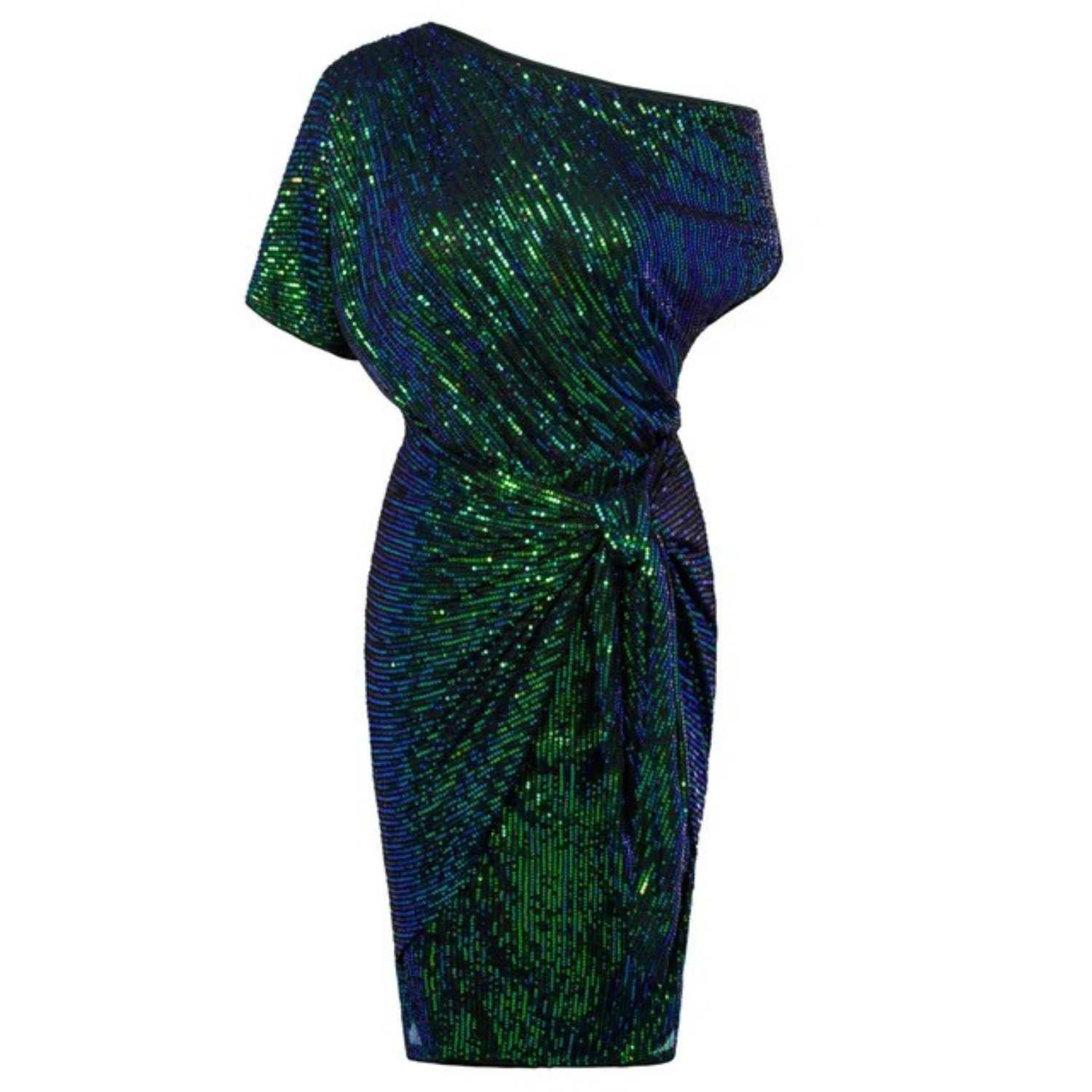 Ava | One-Shoulder Ruched Party Dress for Women Shiny asymmetrical ruched dress for women, offering an elegant, modern cut. This fitted dress enhances the silhouette with its refined gathered details, ideal for evenings out or special events. A sophisticated model for a bold, glamorous look.