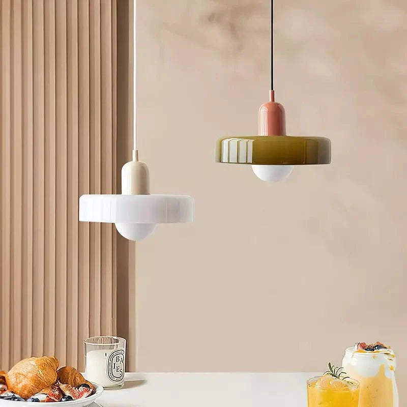 Bauhaus Colored Glass Pendant Lamp - Modern Designer Lighting for Stylish Homes