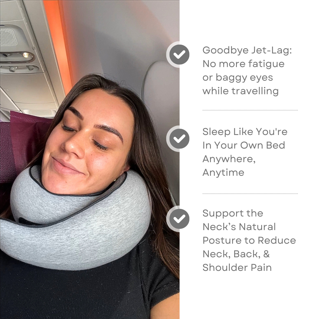 Ergonomic travel pillow designed for neck and head support, offering ultimate comfort during long trips. Compact, lightweight, and perfect for flights, car rides, or relaxing at home. Ideal for reducing strain and ensuring restful travel.