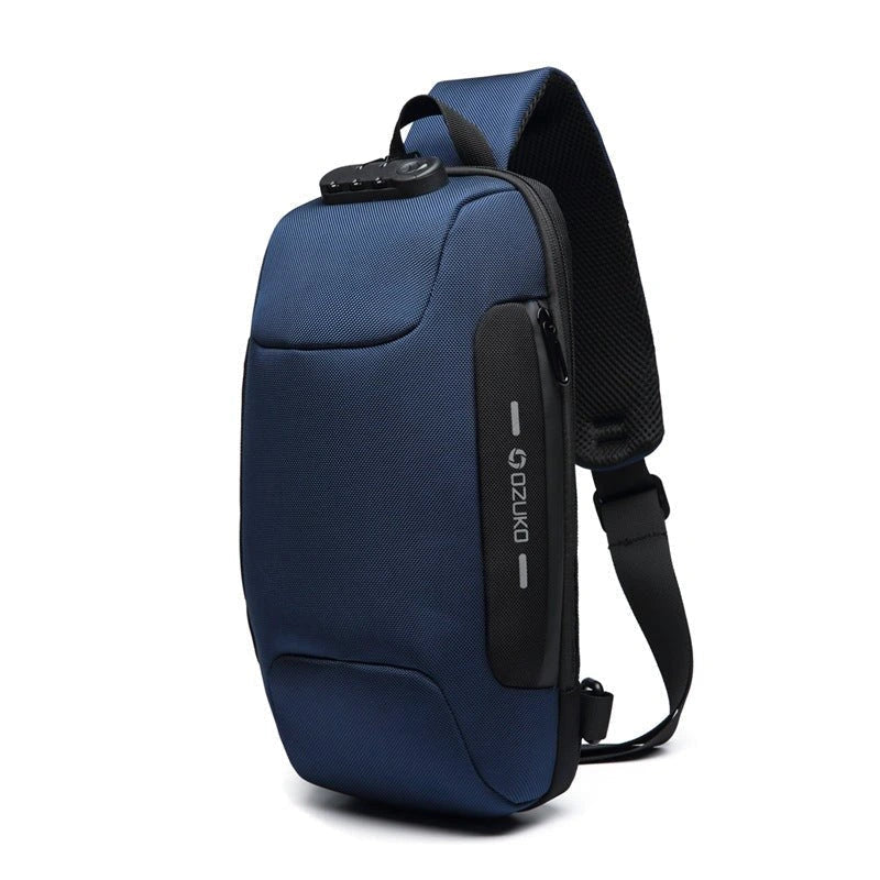 Sleek anti-theft crossbody bag featuring a modern design, secure zippers, and durable construction. Perfect for travel, work, or daily use, providing safety and style for keeping essentials organized and protected.