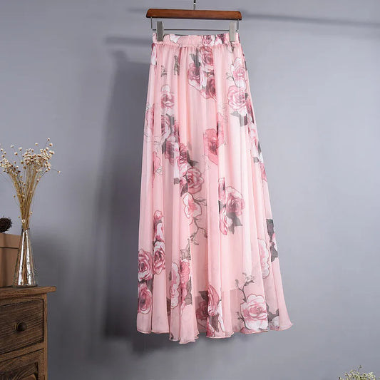 Elysian Charm Retro Chiffon Skirt