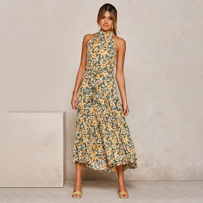 Boho Halter Polka Dot Dress