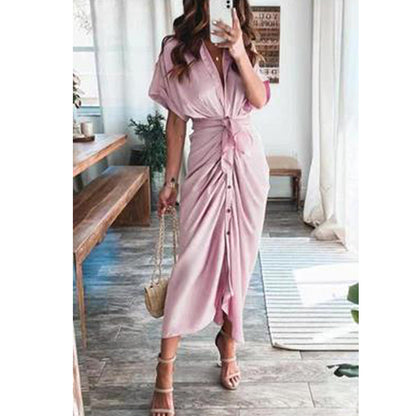 Woman wearing the Celeste Women's Kimono Sleeve Maxi Dress, a sophisticated party dress with elegant kimono sleeves and a fitted waist, standing gracefully in a stylish indoor setting.