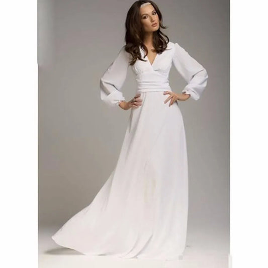Womens Sexy Deep V-neck Summer Long Sleeves by LuxeVogue