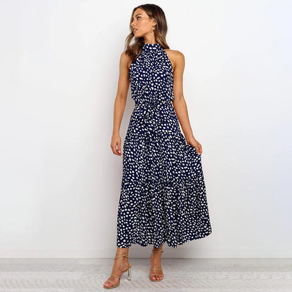 Boho Halter Polka Dot Dress