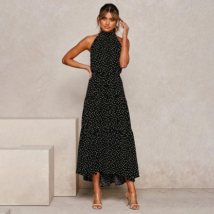 Boho Halter Polka Dot Dress
