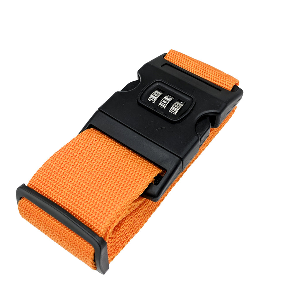 Secure luggage strap with combination lock, durable design, and adjustable fit for keeping travel bags protected and closed securely.