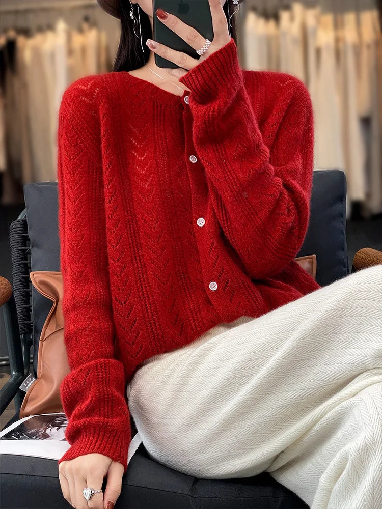 StellaKnit Wool Cardigan for Women
