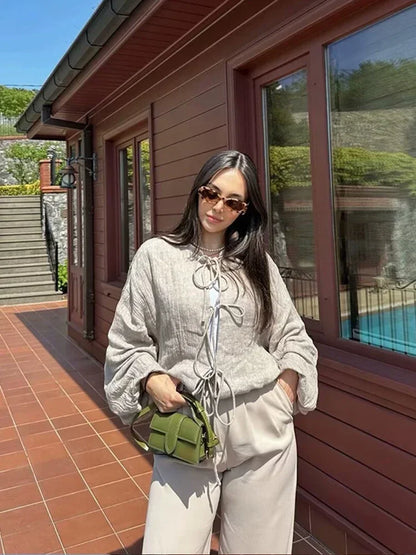 PureGrace Women's Linen Coat