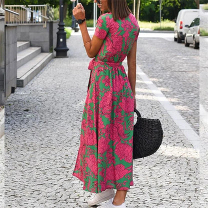 Women Split Hem Lace Up Dress