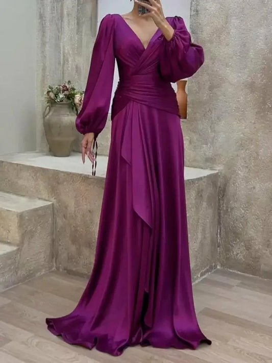 V-Neck Vintage Bodycon Dress