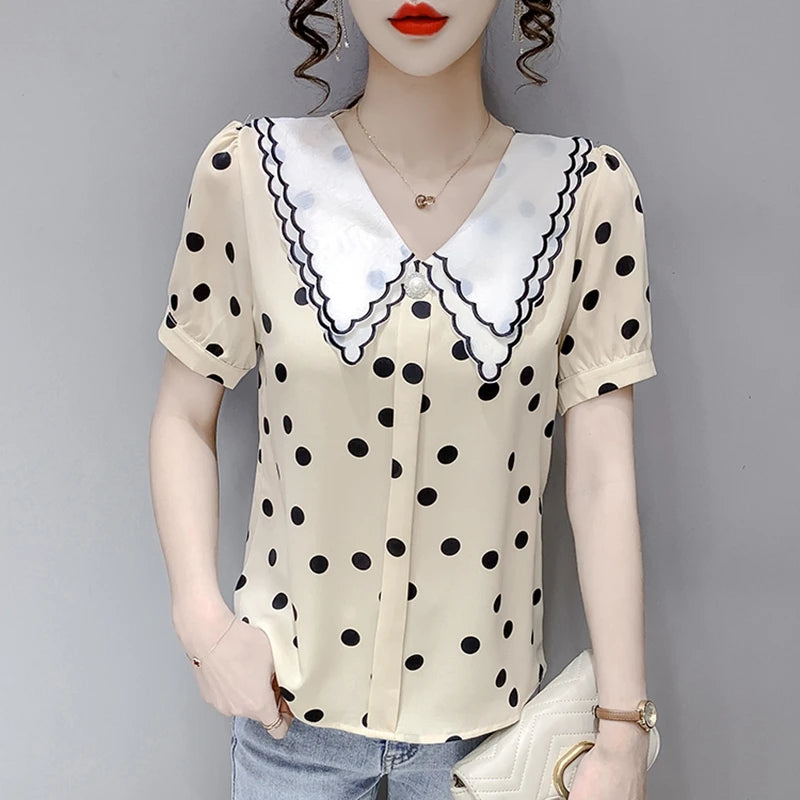 Casual Summer Chiffon Blouses by BreezyCharm