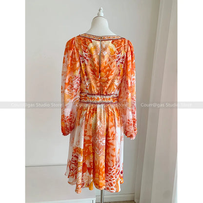 Deep V Silk Dress by HorizonElegance