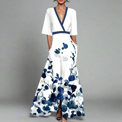Spring V-Neck Tiered Party Dress