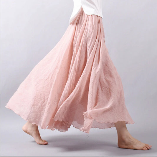 Serene Chic Linen Maxi Skirt