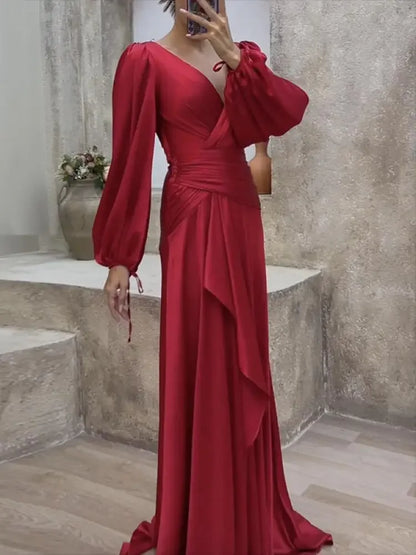 V-Neck Vintage Bodycon Dress