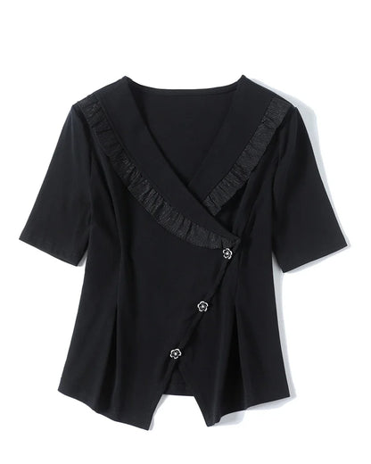 Elegant Short Sleeves T-Shirt by SunshineStyle